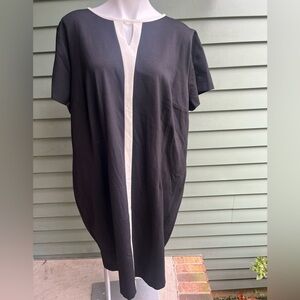 CLASSIC Talbots Black and White Short Sleeve Black and Cream Dress